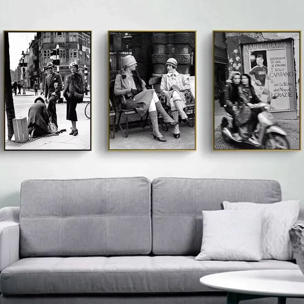 Vintage Fashion Art - Модный черно-белый винтажный постер с фотографиями