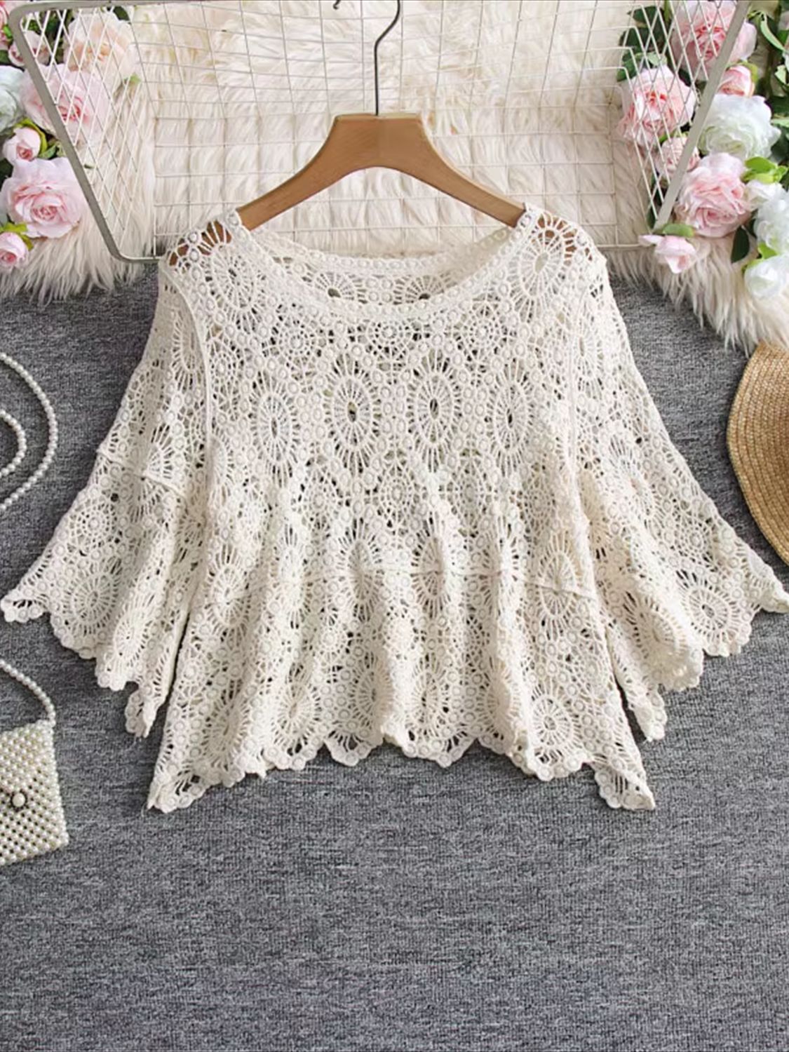 Crochet Top Boho - Осень 2024, новый стиль, вязаный крючком