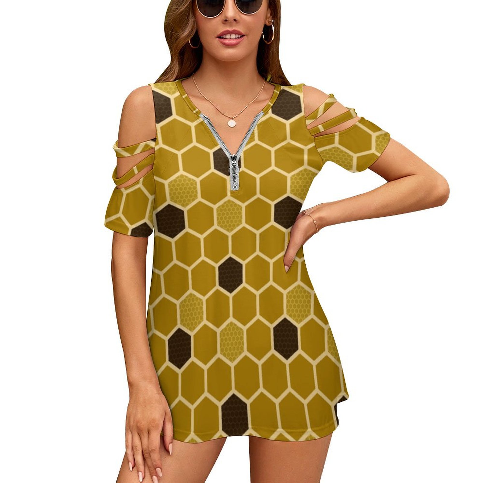 Vintage Fashion Bug - Сотовый новый модный топ на молнии