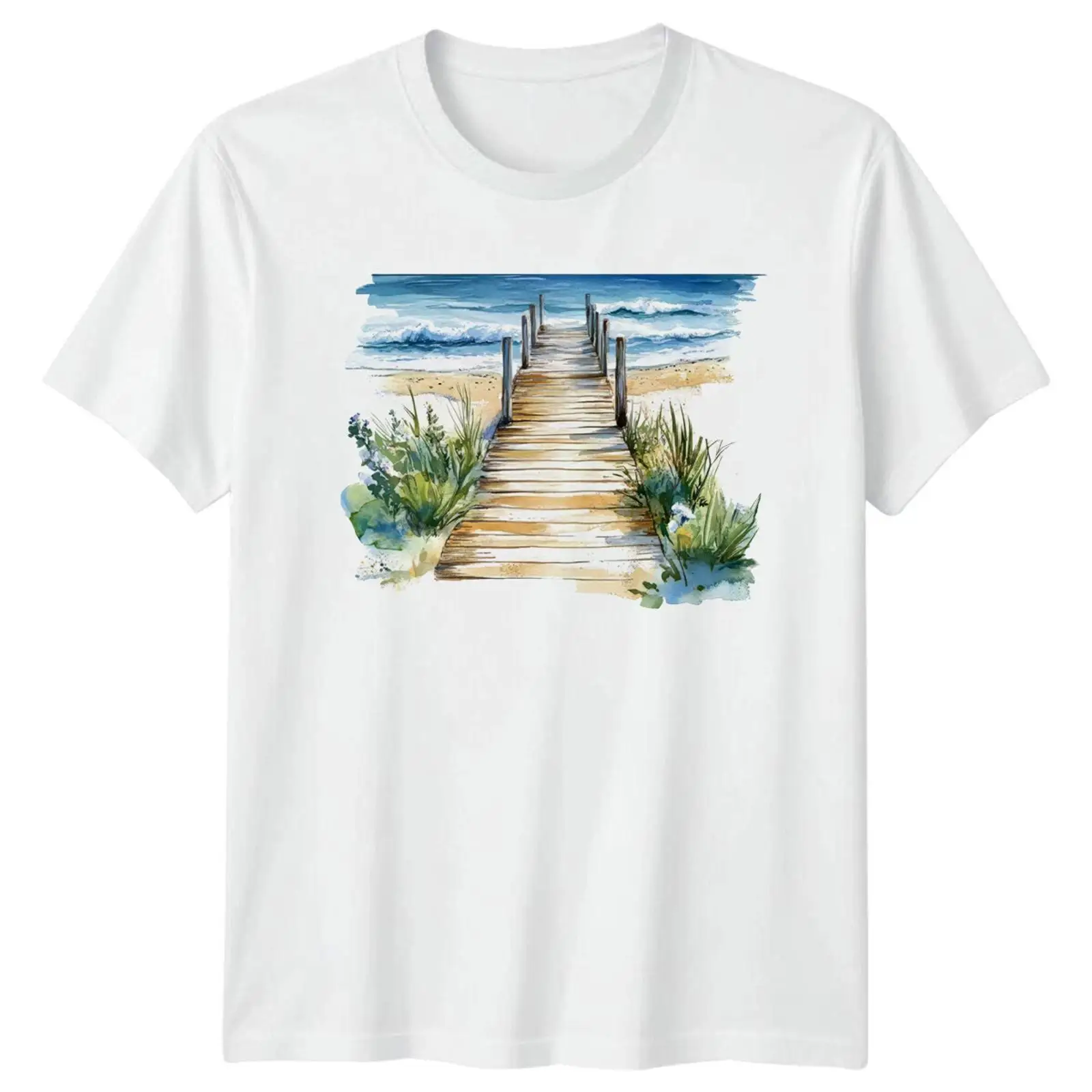 Vintage Fashion Herren - Футболка Aquarell Strand Ozean Küste для