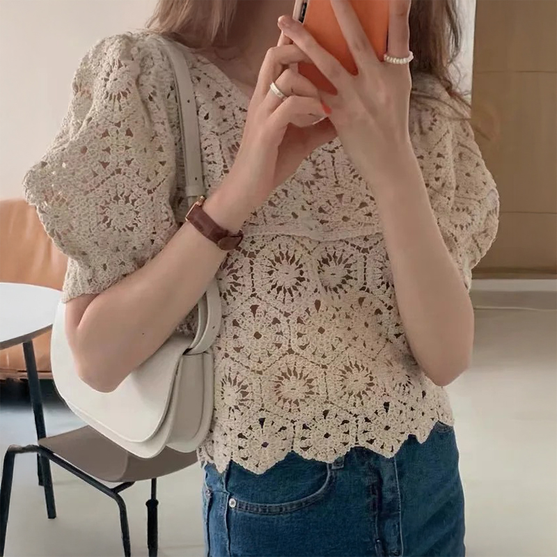 Вязаная кружевная блузка с пыш – обзор и цена Crochet Top Boho