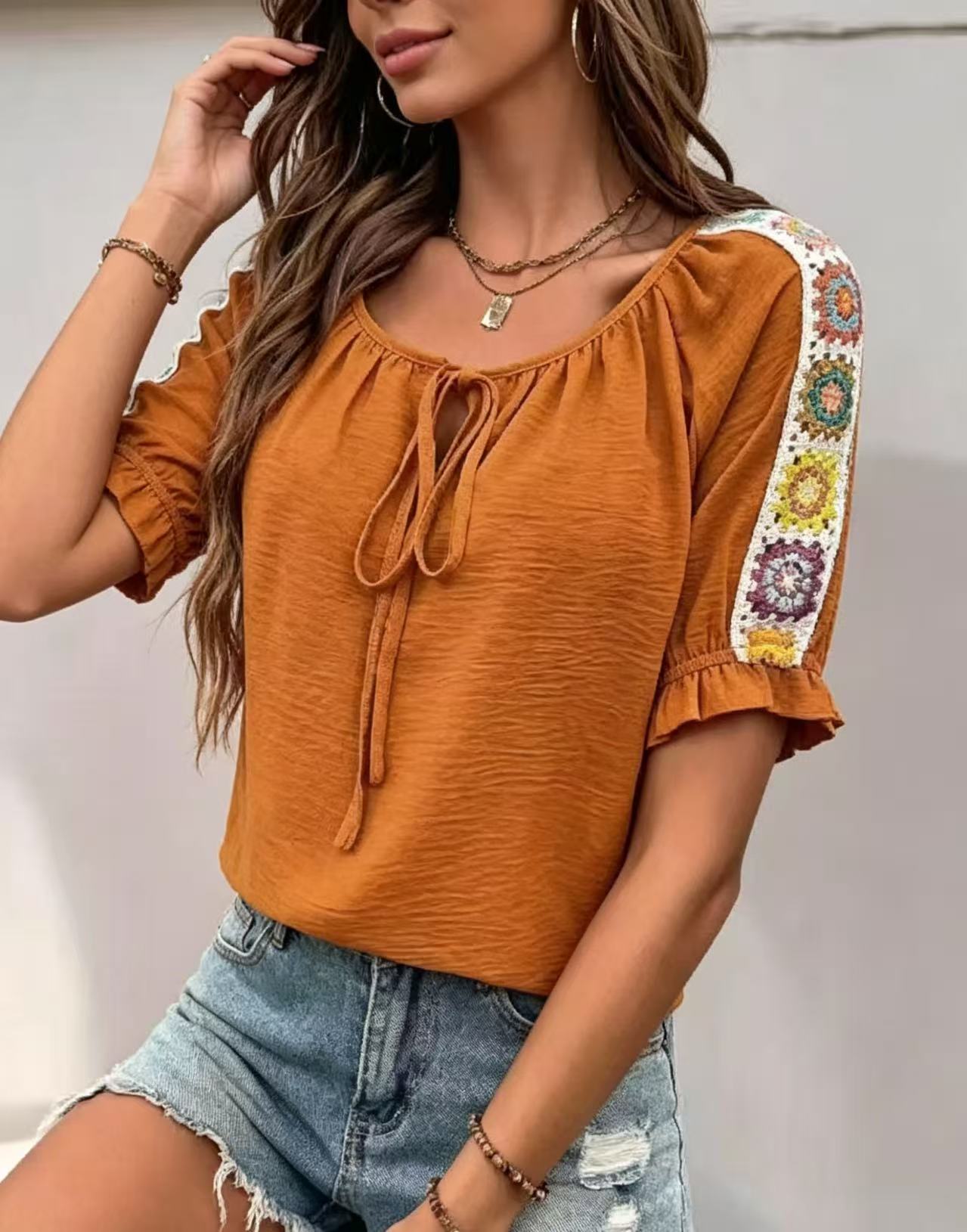 Бохо-блузка для женщин с завяз – обзор и цена Crochet Top Boho