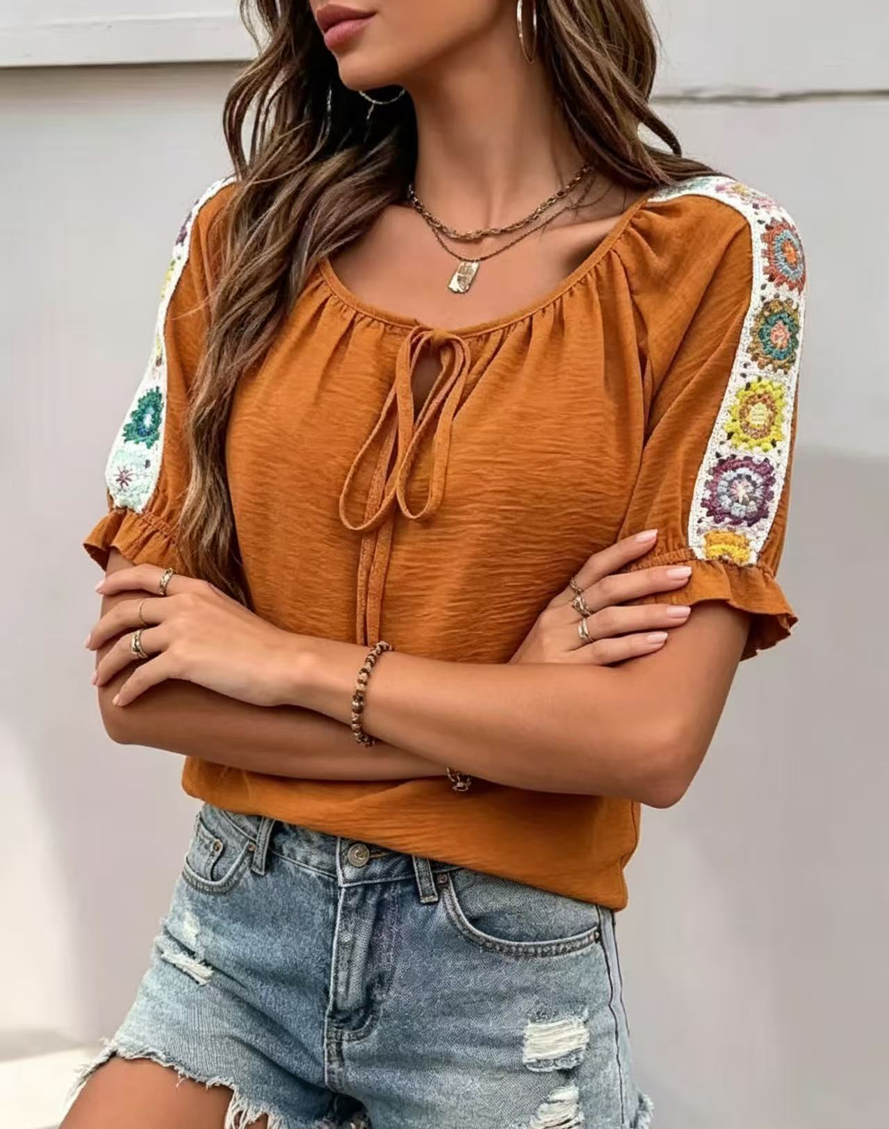 Бохо-блузка для женщин с завяз – обзор и цена Crochet Top Boho
